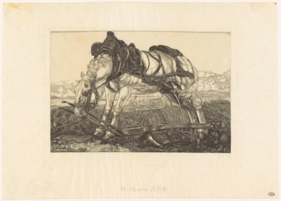 Rustend ploegpaard door Pieter Dupont