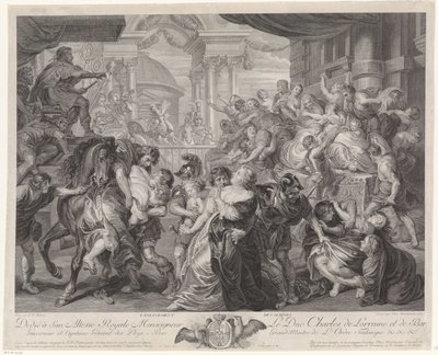 Sabijnse maagdenroof door Pieter Franciscus Martenasie