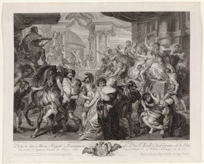 Sabijnse maagdenroof door Pieter Franciscus Martenasie