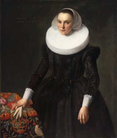 Portret van een jonge dame door Pieter Fransz. de Grebber