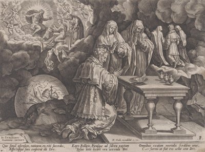 Ouderdom en dood, uit De loop van het menselijk leven, 1570 door Pieter Furnius