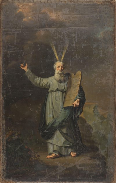 Mozes met de tafelen der wet door Pieter Gaal