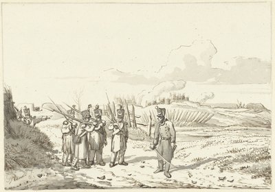 Een rondgaand patrouille, 1813-1814 door Pieter Gerardus van Os (signed by artist)