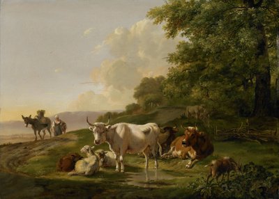 Landschap met vee door Pieter Gerardus van Os