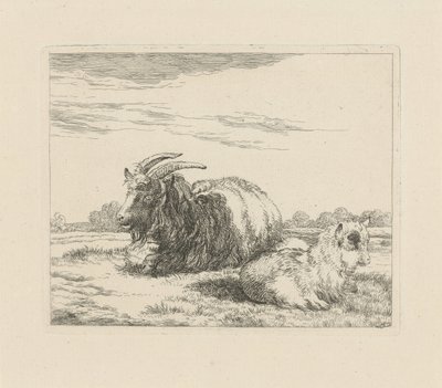 Liggende bok en geitje door Pieter Gerardus van Os