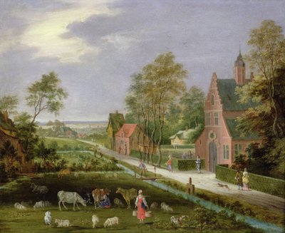 Dorpstafereel door Peeter Gijsels