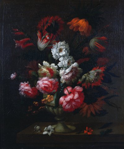 Stilleven van bloemen in een urn door Pieter Hardime