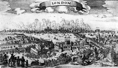 Pamflet van de Grote Brand van Londen, 1666 door Pieter Hendricksz Schut