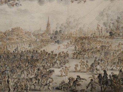 Het vertrek van Karel II uit Scheveningen door Pieter Hendricksz Schut