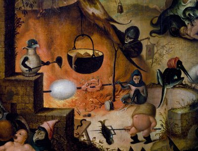 Hel, detail van het Laatste Oordeel, ca. 1554, schilderij door Pieter Huys door Pieter Huys