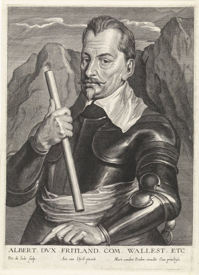 Albrecht von Wallenstein 1583-1634, ca. 1630 door Pieter I Jode de