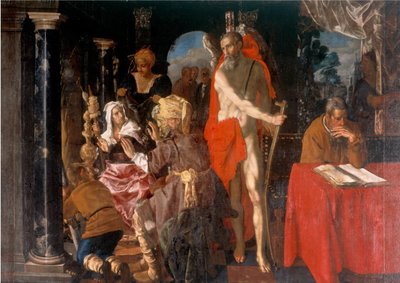 Allegorie van de Ouderdom. Tijd en de Geleerde door Pieter Isaacsz