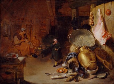 Interieur met figuren door Pieter Jacobsz. Duyfhuijsen