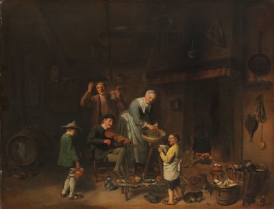 Boerenfamilie aan het zingen door Pieter Jacobsz. Duyfhuysen