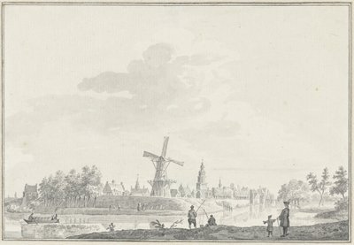 Gezicht op de stad Buren door Pieter Jan van Liender
