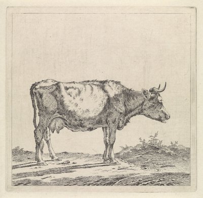 Landschap met koe aan waterkant door Pieter Janson
