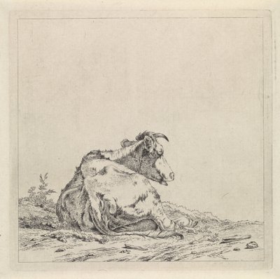 Landschap met liggende koe door Pieter Janson