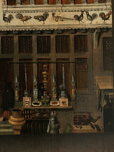 Detail van Portret van Jacquemyne Buuck door Pieter Jansz. Pourbus