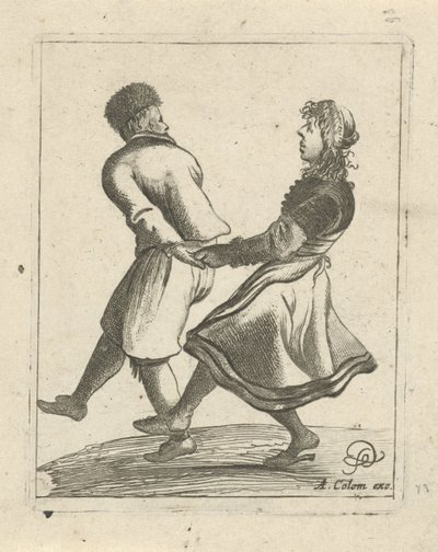Dansend paar door Pieter Jansz Quast