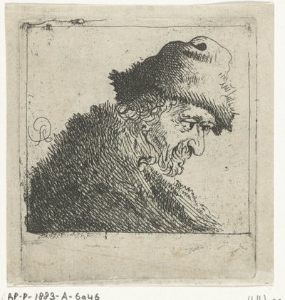 Portret van een oude man met een bontmuts door Pieter Jansz Quast