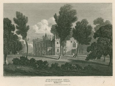 Strawberry Hill, Twickenham, Londen; Het huis van gravin-weduwe Waldegrave door Pieter Jansz. Quast