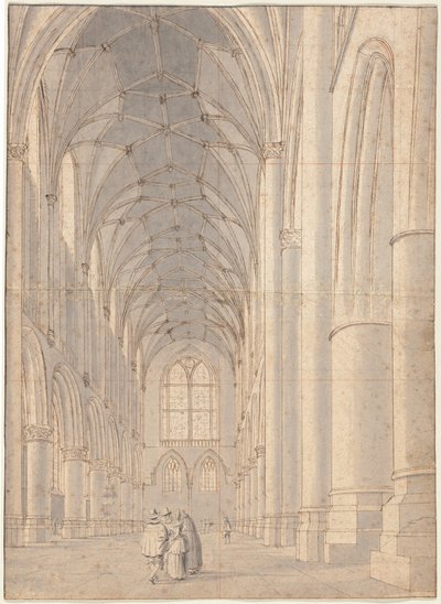 Interieur van de Sint-Bavokerk, Haarlem door Pieter Jansz Saenredam