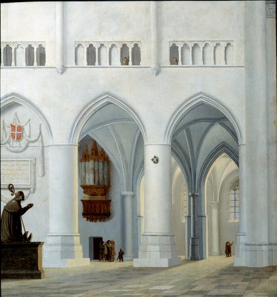 Interieur van de Kerk van Sint Bavon in Haarlem door Pieter Jansz Saenredam