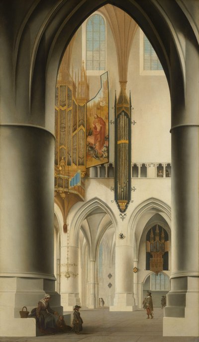 Interieur van de Sint-Bavokerk in Haarlem door Pieter Jansz Saenredam