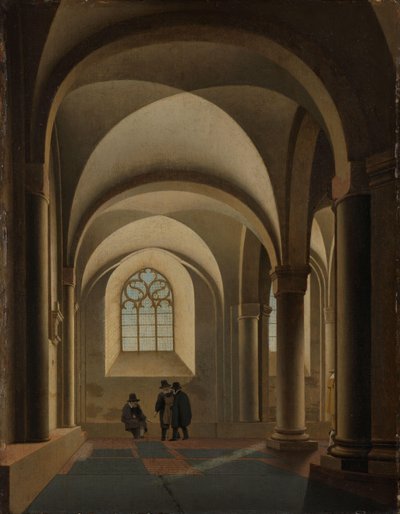 De Westelijkste Traveeën van het Zuidelijke Zijschip van de Mariakerk in Utrecht door Pieter Jansz Saenredam