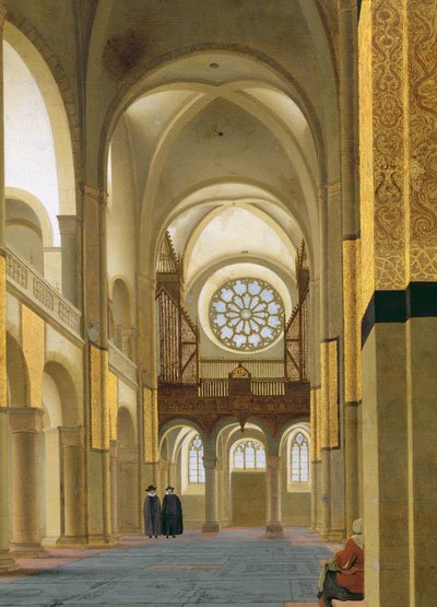 Interieur van de Marienkirche in Utrecht, 1638 (detail) door Pieter Janszoon Saenredam