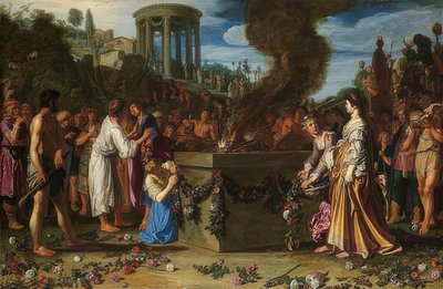 Het offerconflict van Orestes en Pylades. 1614 door Pieter Lastman