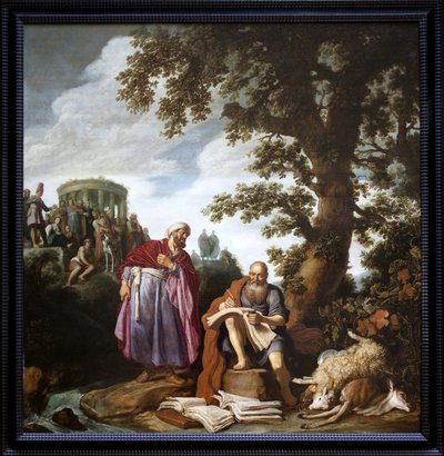 Hippocrates bezoekt Democritus. Schilderij door Pieter Lastman door Pieter Lastman