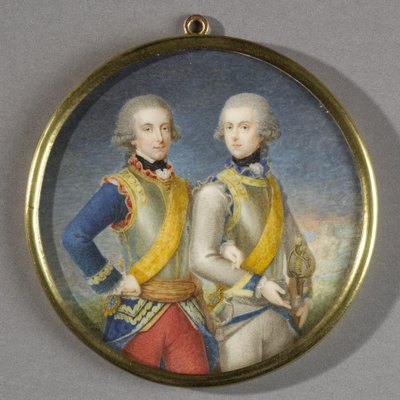Willem Frederik (1772-1843), prins van Oranje-Nassau, met zijn jongere broer Willem George Frederik (1774-99) door Pieter Lesage