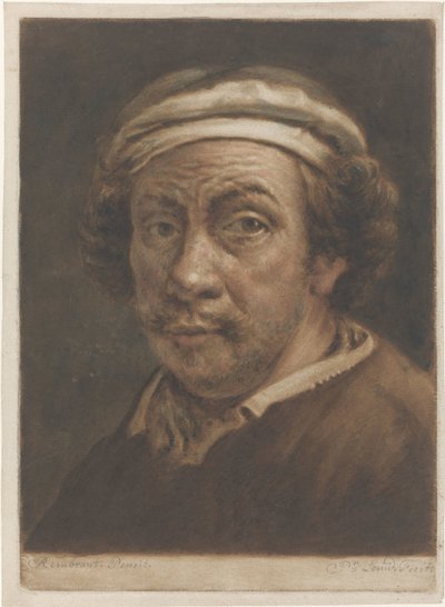 Portret van Rembrandt van Rijn door Pieter Louw