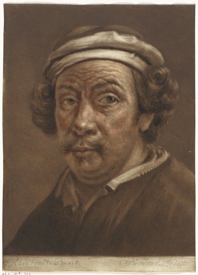 Portret van Rembrandt van Rijn door Pieter Louw