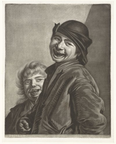 Twee lachende jongens door Pieter Louw