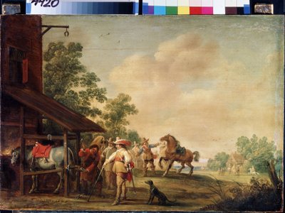 Een smidse door Pieter Meulener