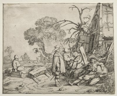 Landschap met soldaten, 1626 door Pieter Molyn