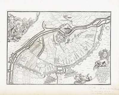 Kaart van Narva in 1700 door Pieter Mortier