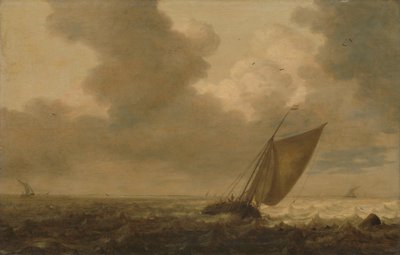 Vissersboot met de wind in de zeilen door Pieter Mulier (I)