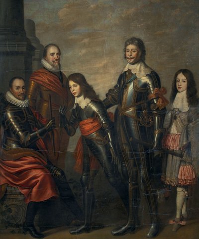 Vier generaties van de prinsen van Oranje: Willem I, Maurits en Frederik Hendrik, Willem II en Willem III door Pieter Nason