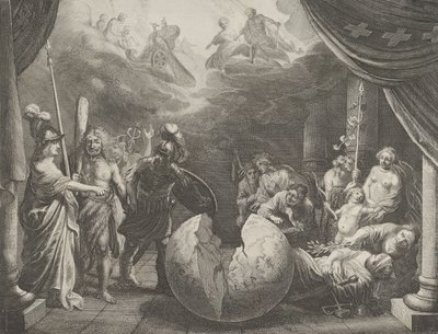 Plaat 11: Allegorie op de Onenigheid in Frankrijk, uit Caspar Barlaeus, Medicea Hospes, 1638 door Pieter Nolpe