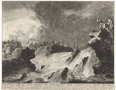 Doorbraak van de Sint-Antoniesdijk op 5 maart 1651 door Pieter Nolpe