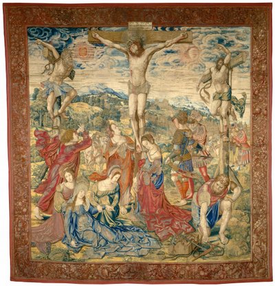 De Kruisiging door Pieter Pannemaker I after Bernard van Orley