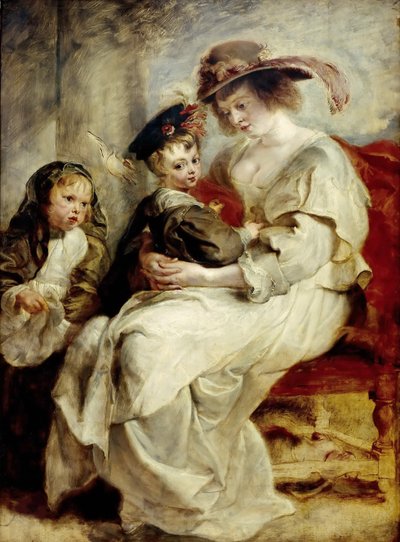 Helena Fourment met Twee van Haar Kinderen, ca. 1636 door Pieter Paul Rubens