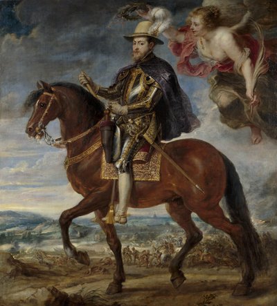 Portret van Filips II 1527-1598 te paard, 1628 door Peter Paul Rubens