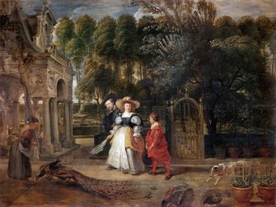Rubens en Helene Fourment in de tuin, ca. 1631 door Peter Paul Rubens