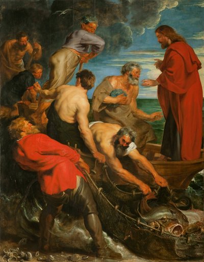De wonderbaarlijke visvangst drieluik, centraal paneel door Pieter Paul Rubens
