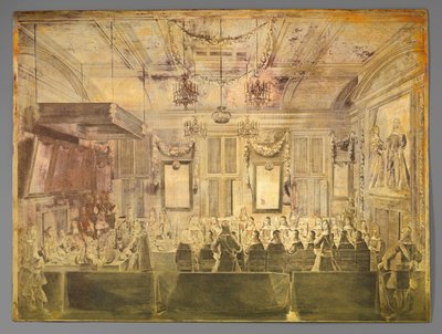 Afscheidsdiner voor koning Karel II van Engeland in het Mauritshuis te Den Haag door Pieter Philippe