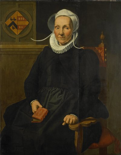 Portret van Dirckje Tymansdr Gael, genaamd van der Graft, Echtgenote van Mattheus Augustijnsz Steyn door Pieter Pietersz. (I)